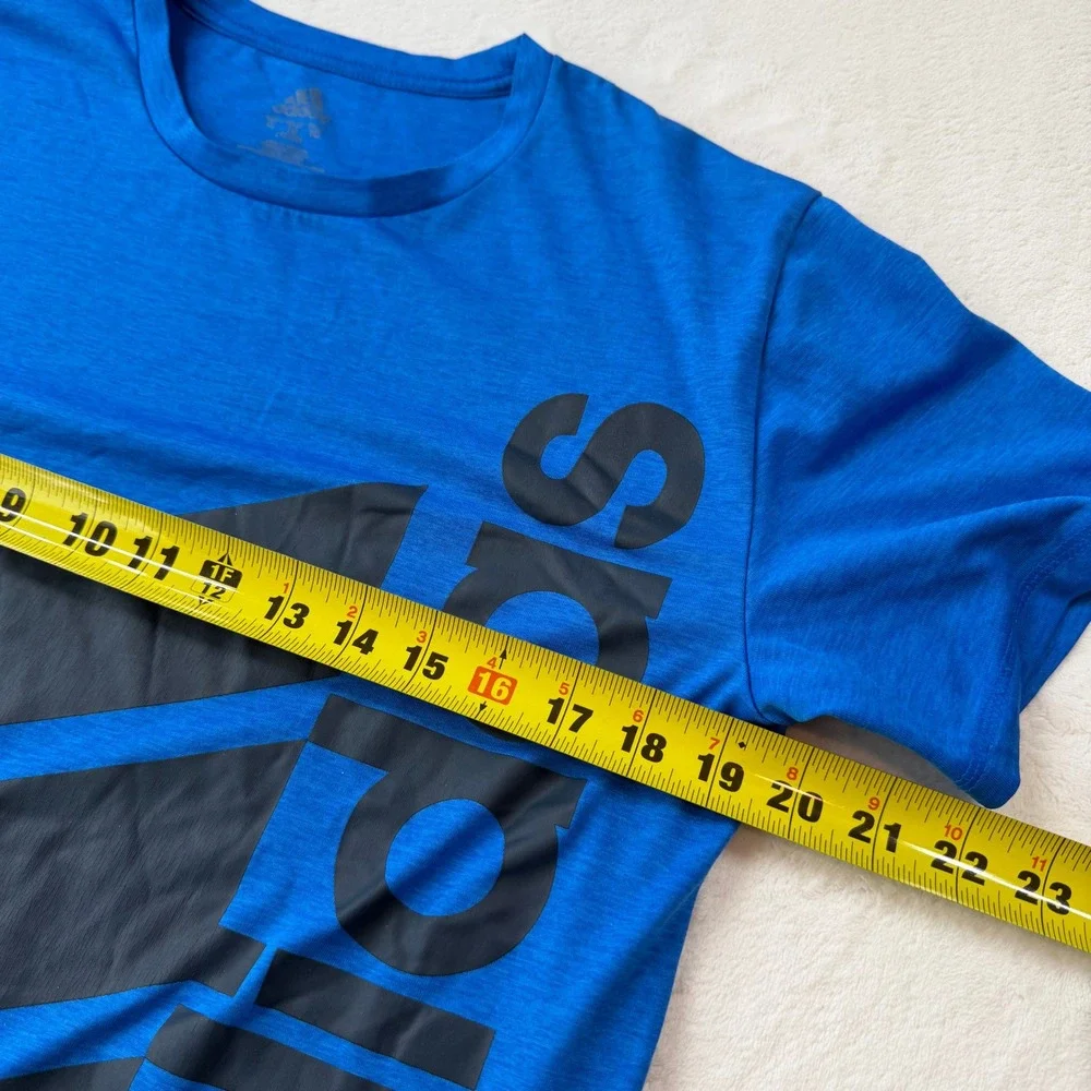 Adidas Graphic T-Shirt Youth XL Blue Good Logo‎ AA6865 Short Sleeve Tee